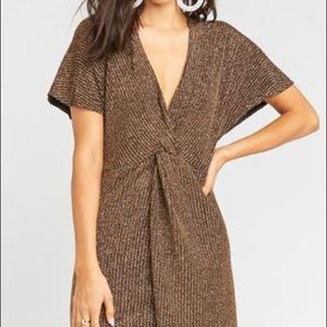 Show Me Your Mumu Get Twisted Dress - Gold
